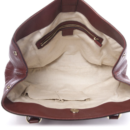Gucci Calfskin Web Medium Dressage Tote Burgundy 5 of 11