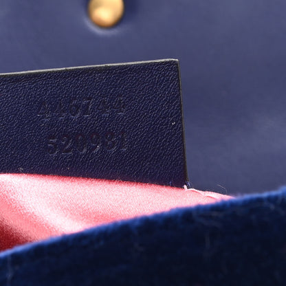 Gucci Velvet Matelasse Mini GG Marmont Shoulder Bag Cobalt Blue 7 of 10