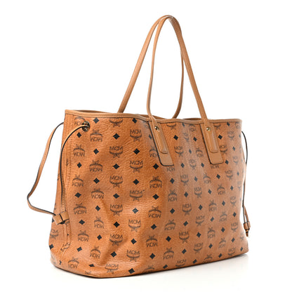 MCM Visetos Large Liz Reversible Shopper Tote Cognac 3 of 10