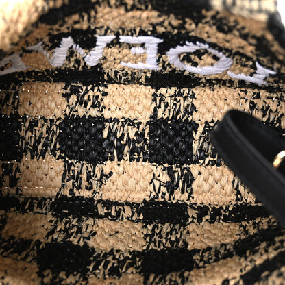 Loewe X PAULA'S IBIZA Raffia Mini Font Tote Black Natural 5 of 10