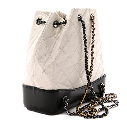 Chanel Aged Calfskin Quilted Small Gabrielle Backpack Black White 2 of 10