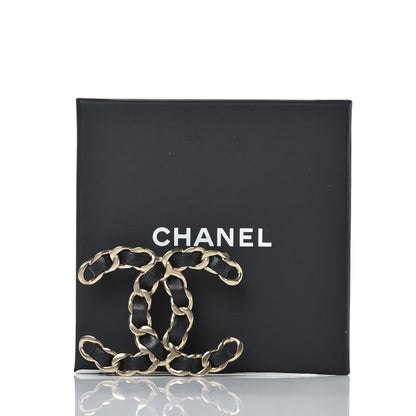 Chanel Lambskin Chain CC Brooch Black Gold 5 of 5