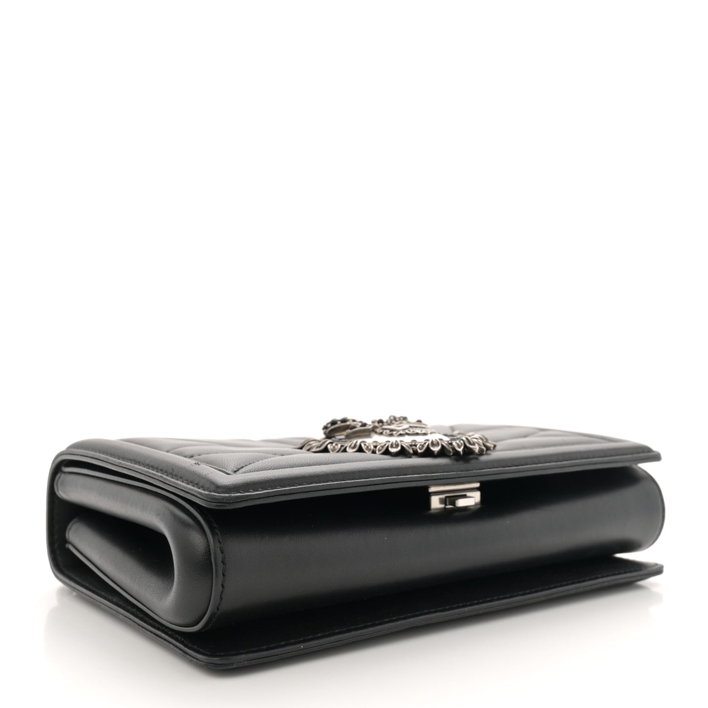 Calfskin Medium Devotion Crossbody Bag Black