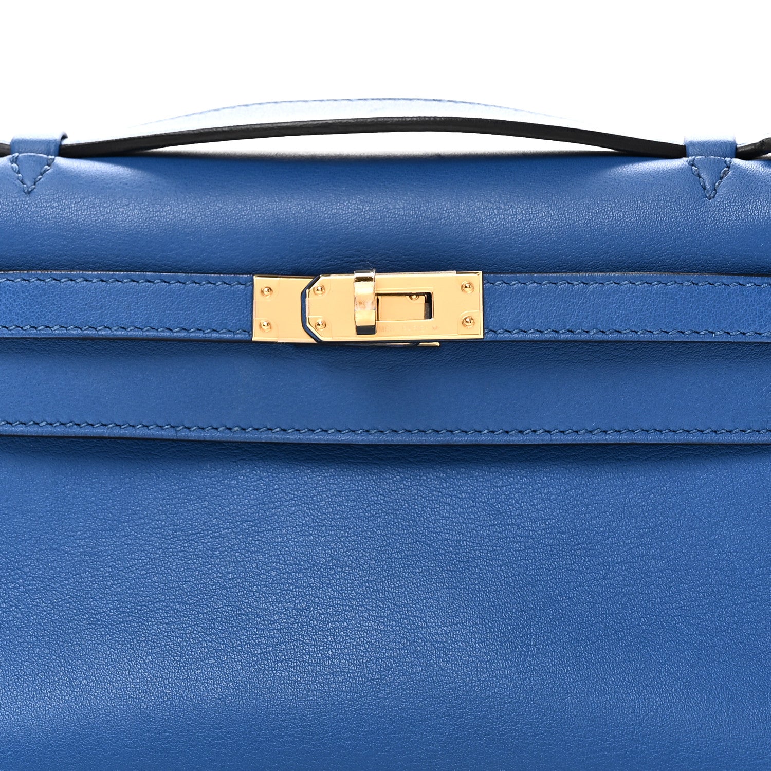 Hermes Swift Kelly Pochette Clutch Bleu France 8 of 11