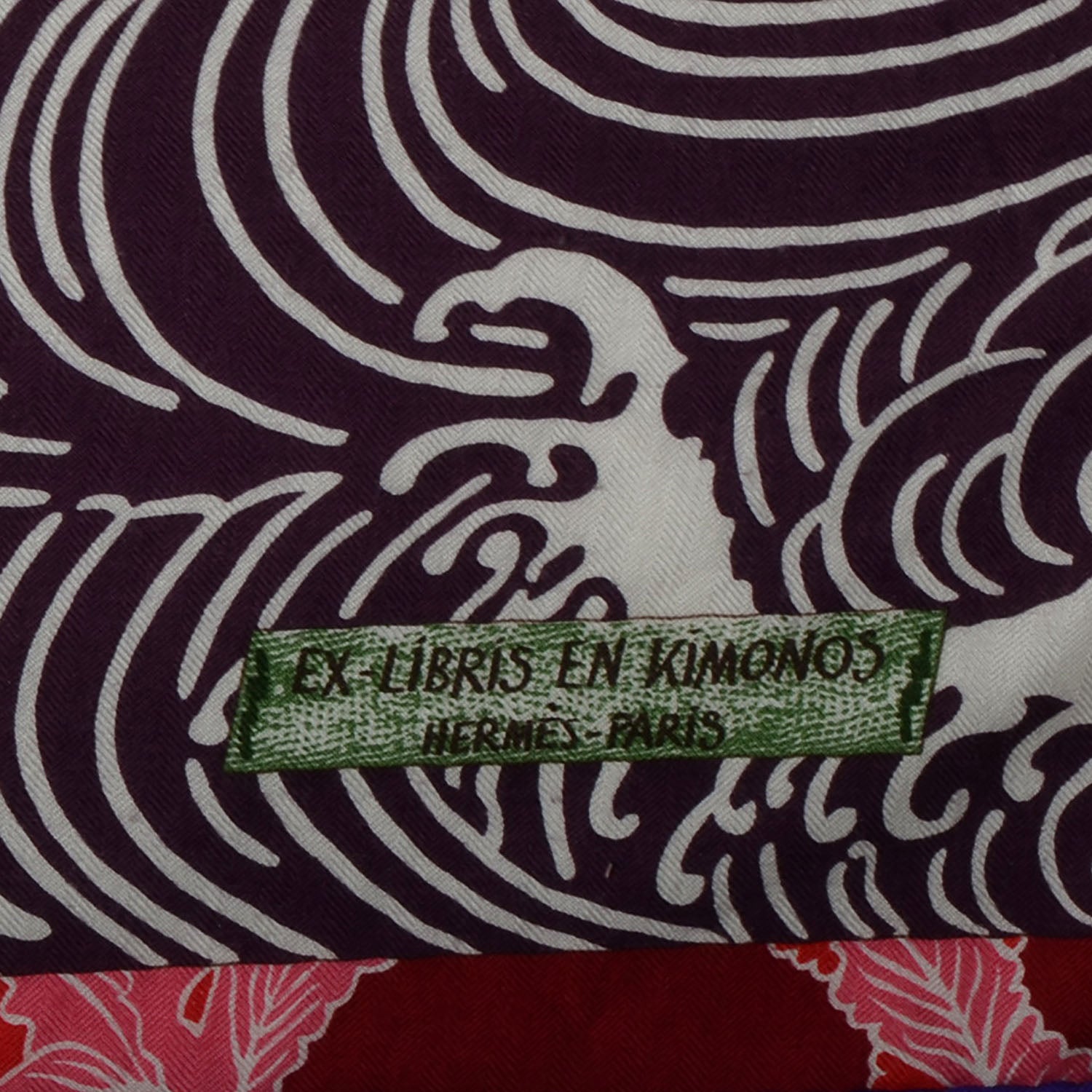 Hermes Cashmere Silk Ex Libris en Monogram Kimonos Shawl GM 140 3 of 4