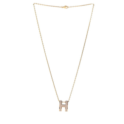 Hermes Lacquered Gold Pop H Pendant Necklace Marron Glace 3 of 6