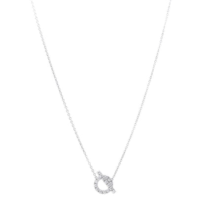 Hermes 18K White Gold Diamond Finesse Pendant Necklace 1 of 5