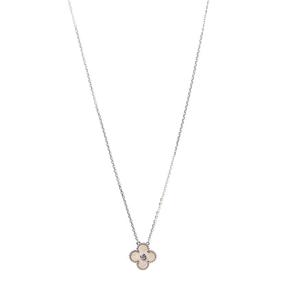 Van Cleef & Arpels 18K Yellow Gold Diamond Yellow Mother of Pearl Vintage Alhambra Pendant Necklace 1 of 8