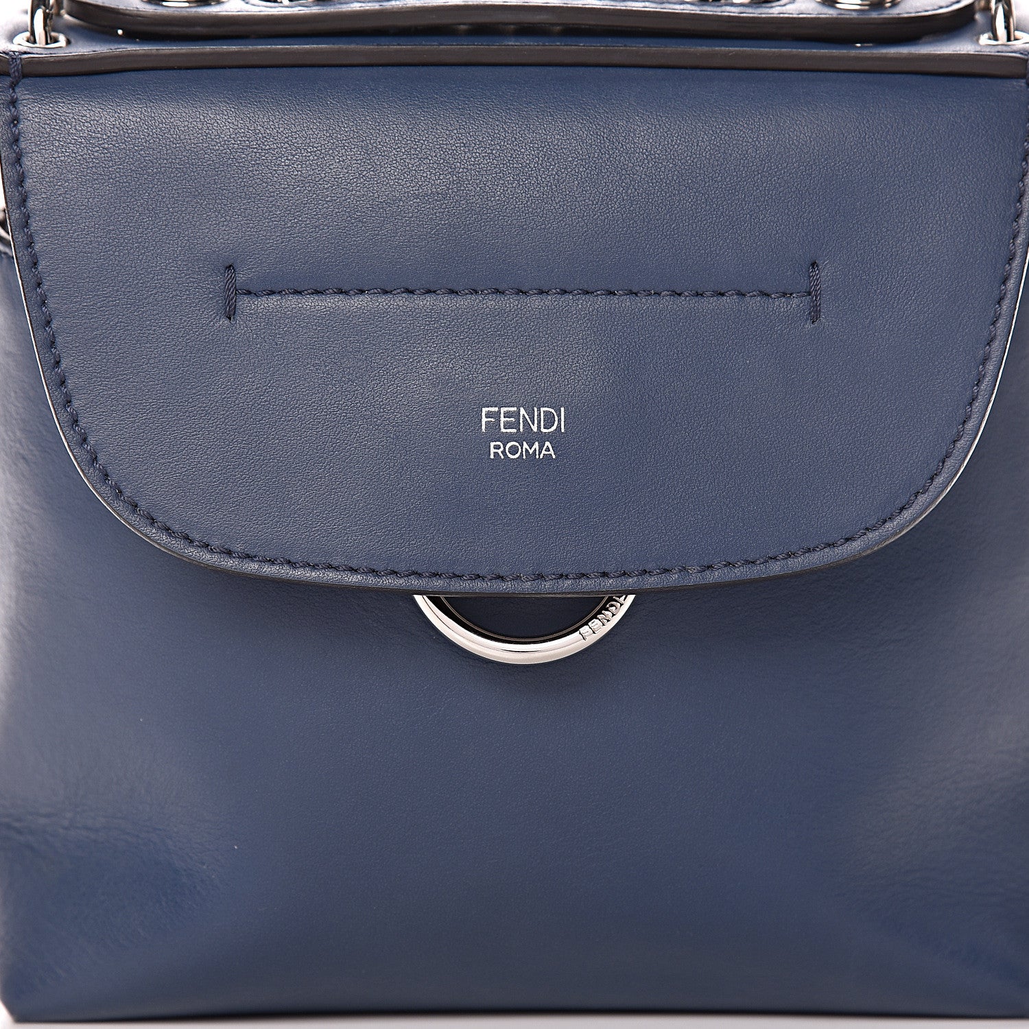 Fendi Vitello Century Opaco Mini Back to School Backpack Blu Scuro 29 of 29