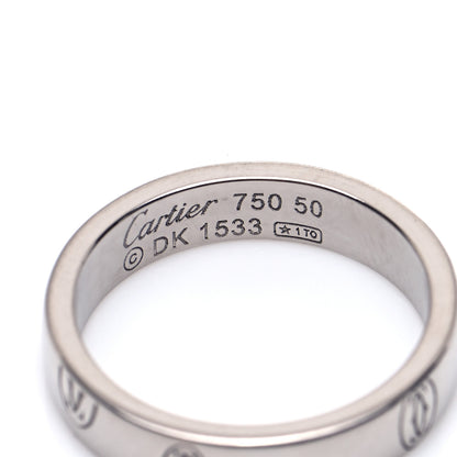 Cartier 18K White Gold 4mm Happy Birthday Band Ring 50 5.25 5 of 5