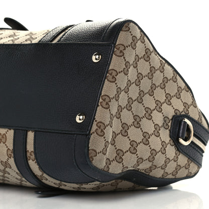 Gucci Monogram Cellarius Calfskin Large Boston Beige Ebony Black 11 of 13