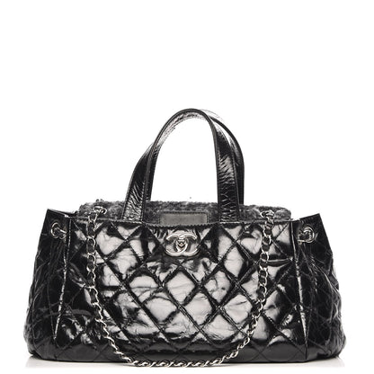 Chanel Glazed Calfskin Quilted Tweed Portobello Tote Black 1 of 7