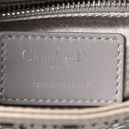 Christian Dior Satin Crystal Cannage Mini Lady Dior Gray 6 of 10