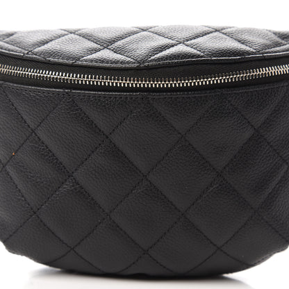 Chanel Grained Calfskin Quilted Waist Belt Bag Black 10 of 10