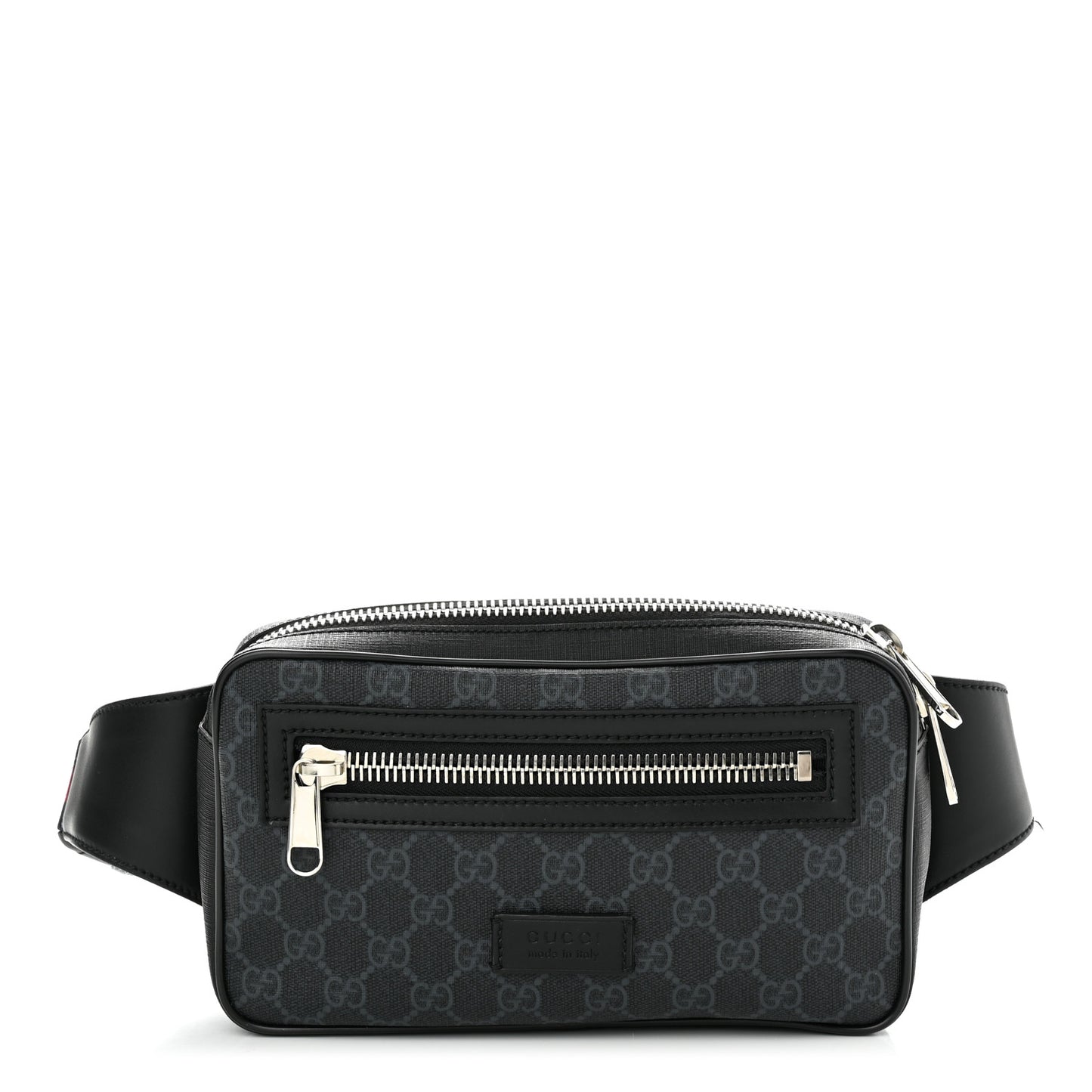 Soft GG Supreme Monogram Web Belt Bag Black Grey
