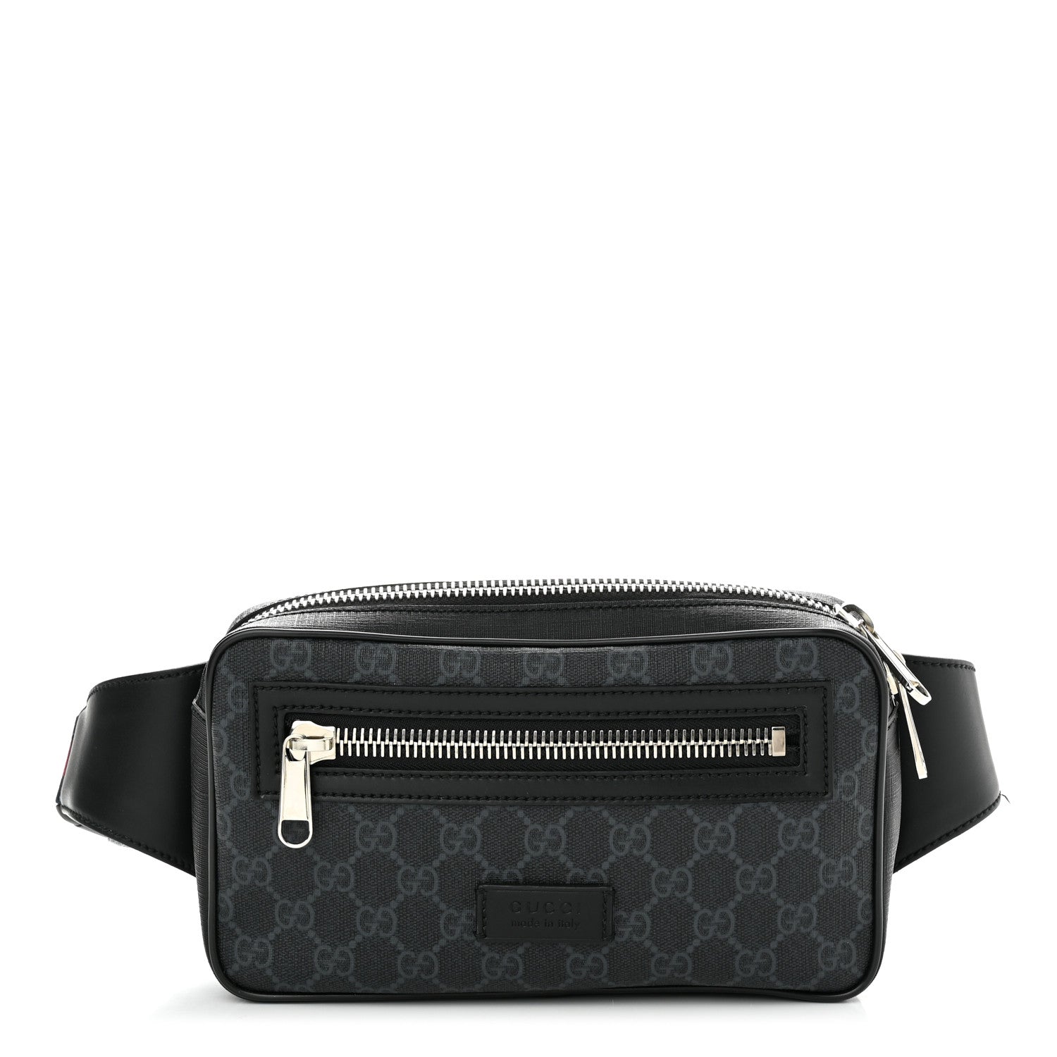 Gucci Soft GG Supreme Monogram Web Belt Bag Black Grey 1 of 11
