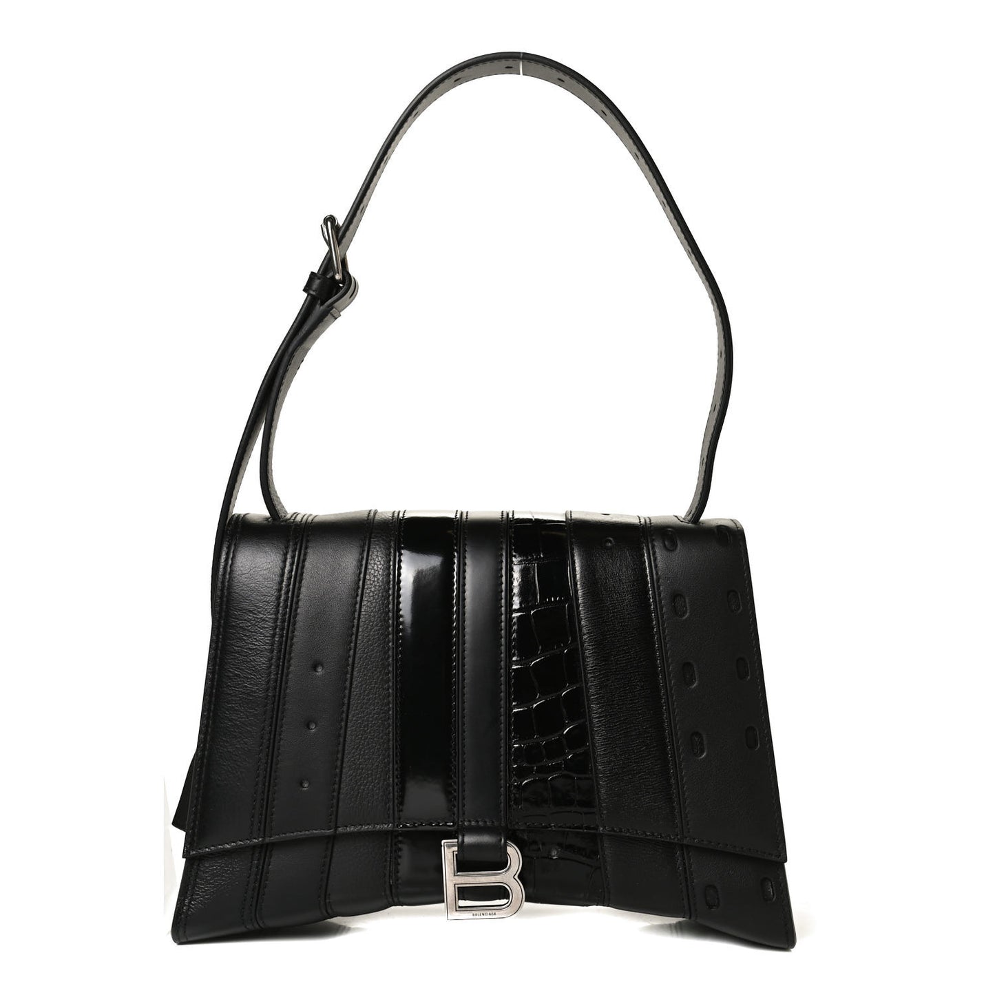 Multibelt Hourglass Top Handle Bag Black