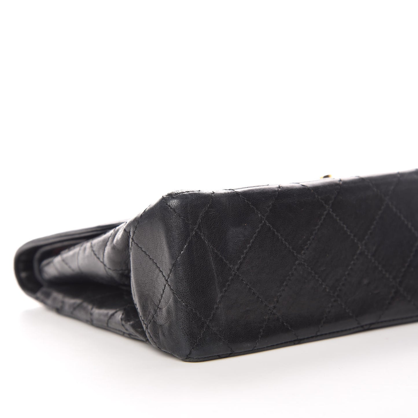 Lambskin Quilted Medium Double Flap Black