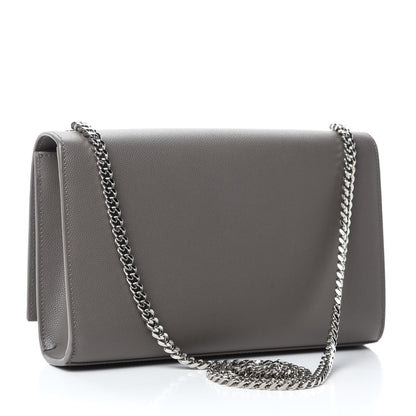 Saint Laurent Grain De Poudre Medium Classic Monogram Kate Satchel Earth Grey 3 of 11