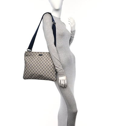 Gucci GG Plus Monogram Large Flat Messenger Bag Beige Blue 2 of 16