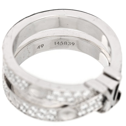 Louis Vuitton 18K White Gold Diamond Empreinte Double Pave Ring 49 5 5 of 5