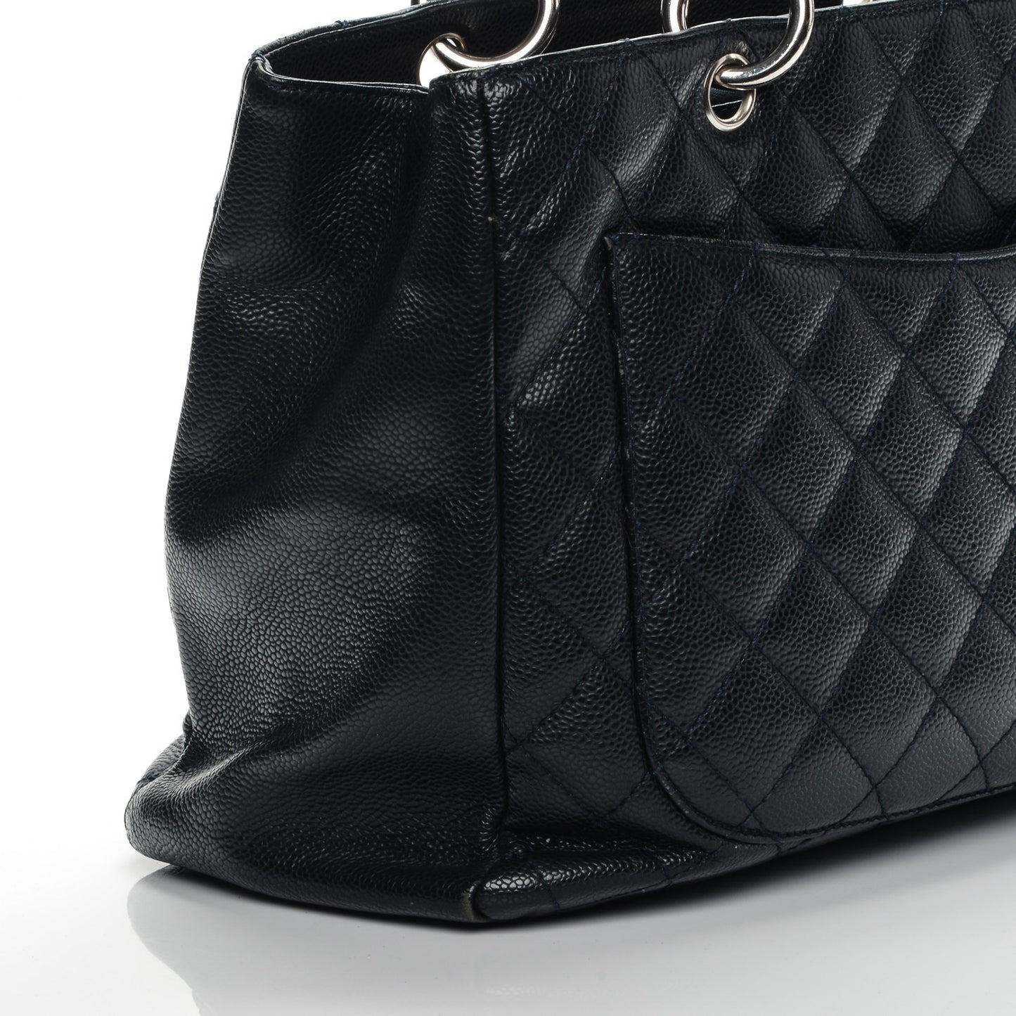 Caviar Quilted Grand Shopping Tote GST Dark Navy Blue