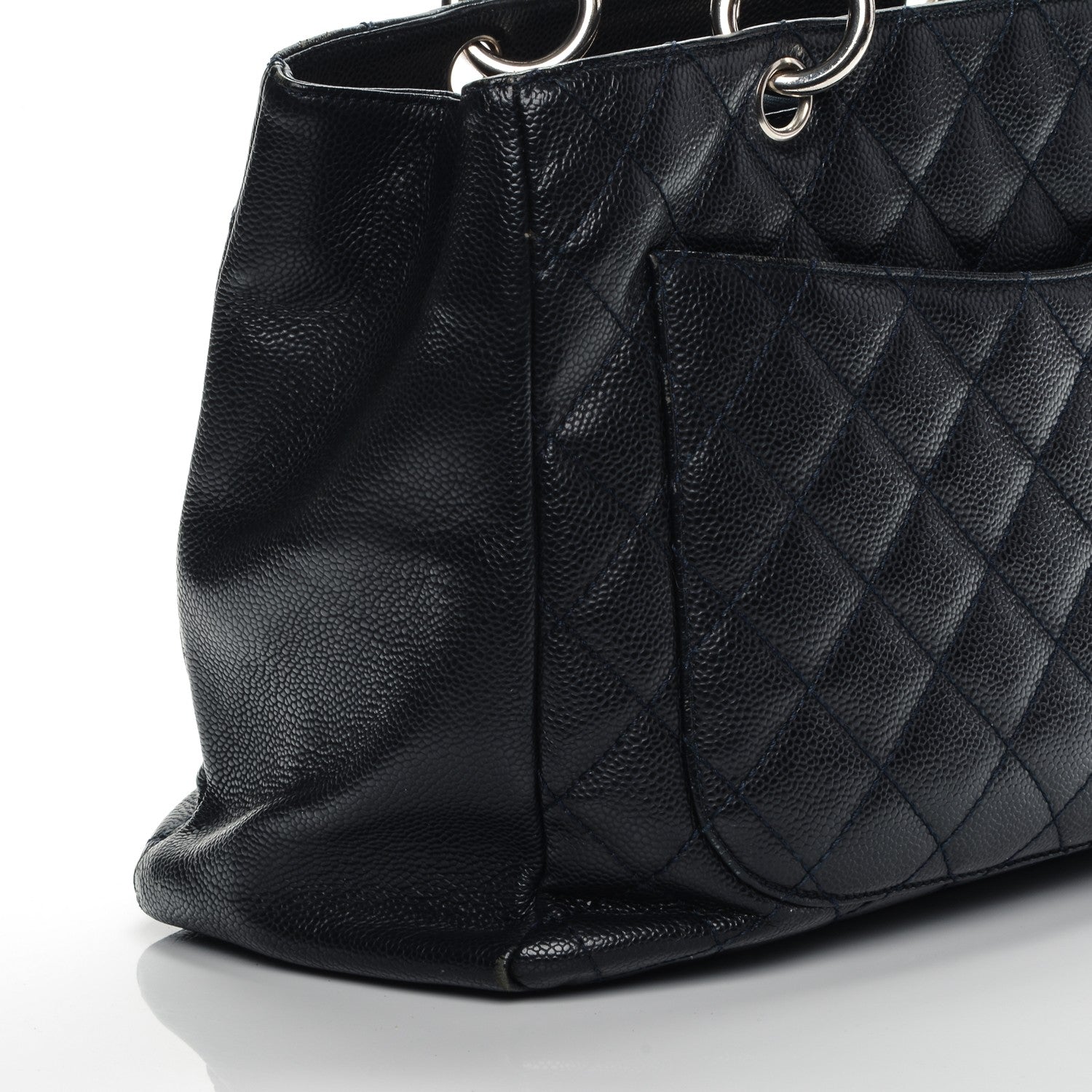 Chanel Caviar Quilted Grand Shopping Tote GST Dark Navy Blue 8 of 12