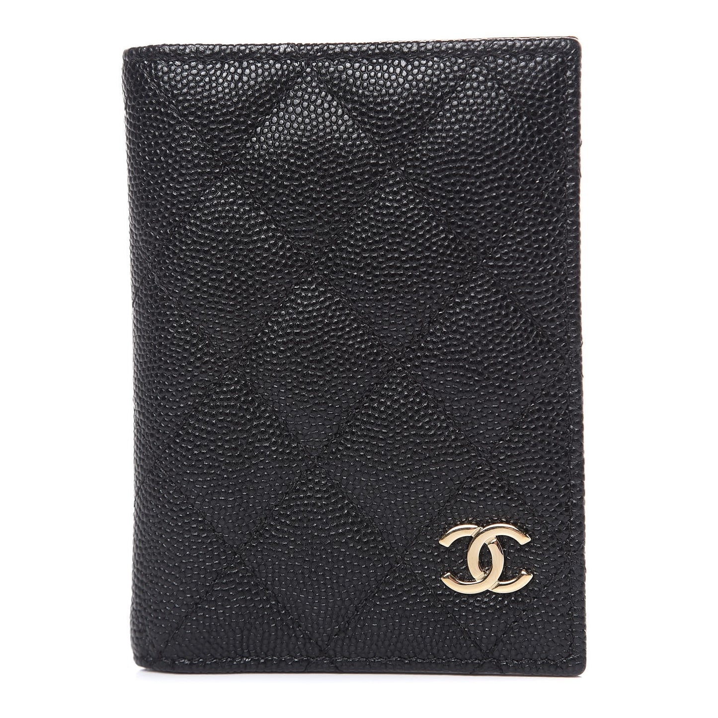 Caviar Quilted Card Holder Wallet Black