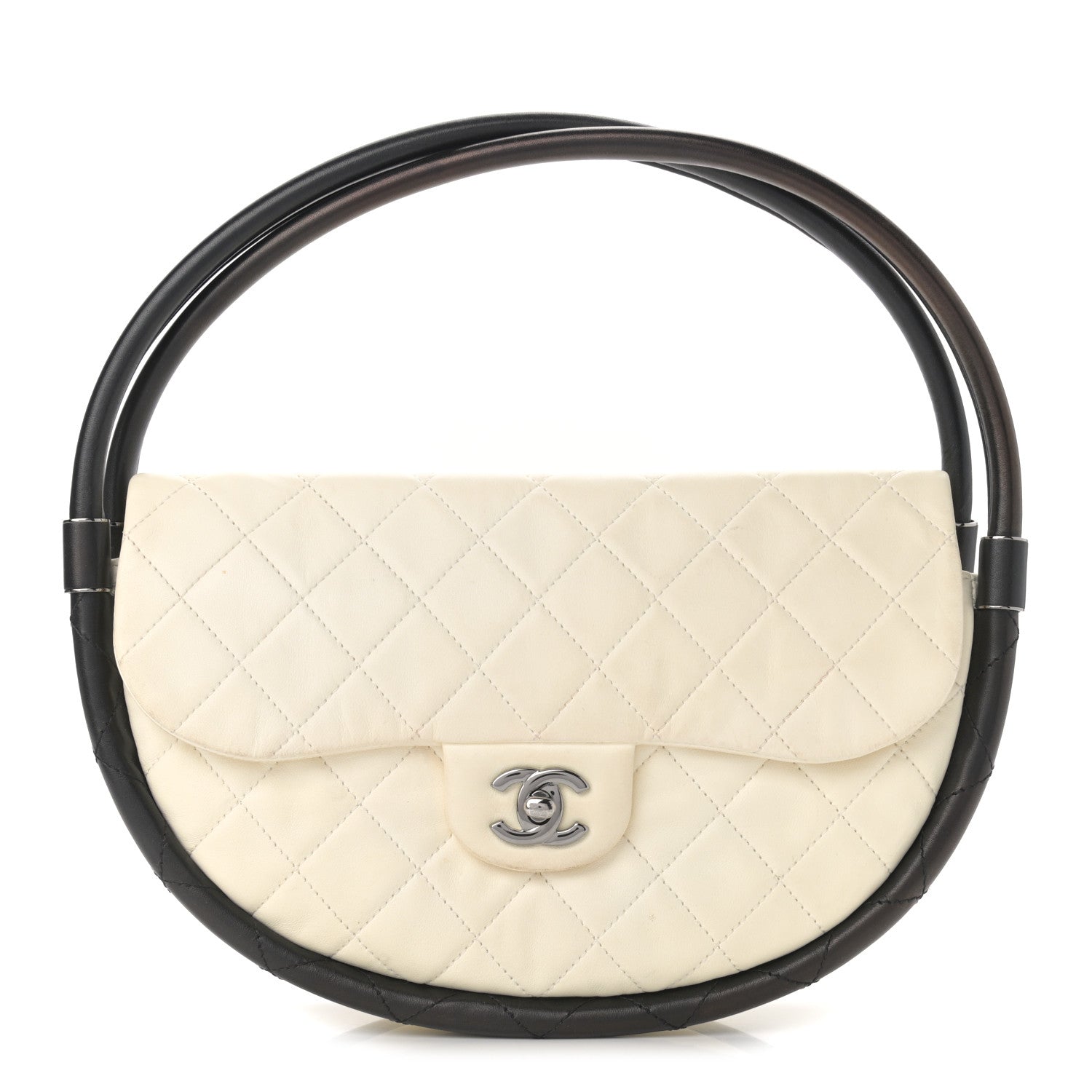 Chanel Lambskin Quilted Small Hula Hoop Flap Ivory 1 of 13