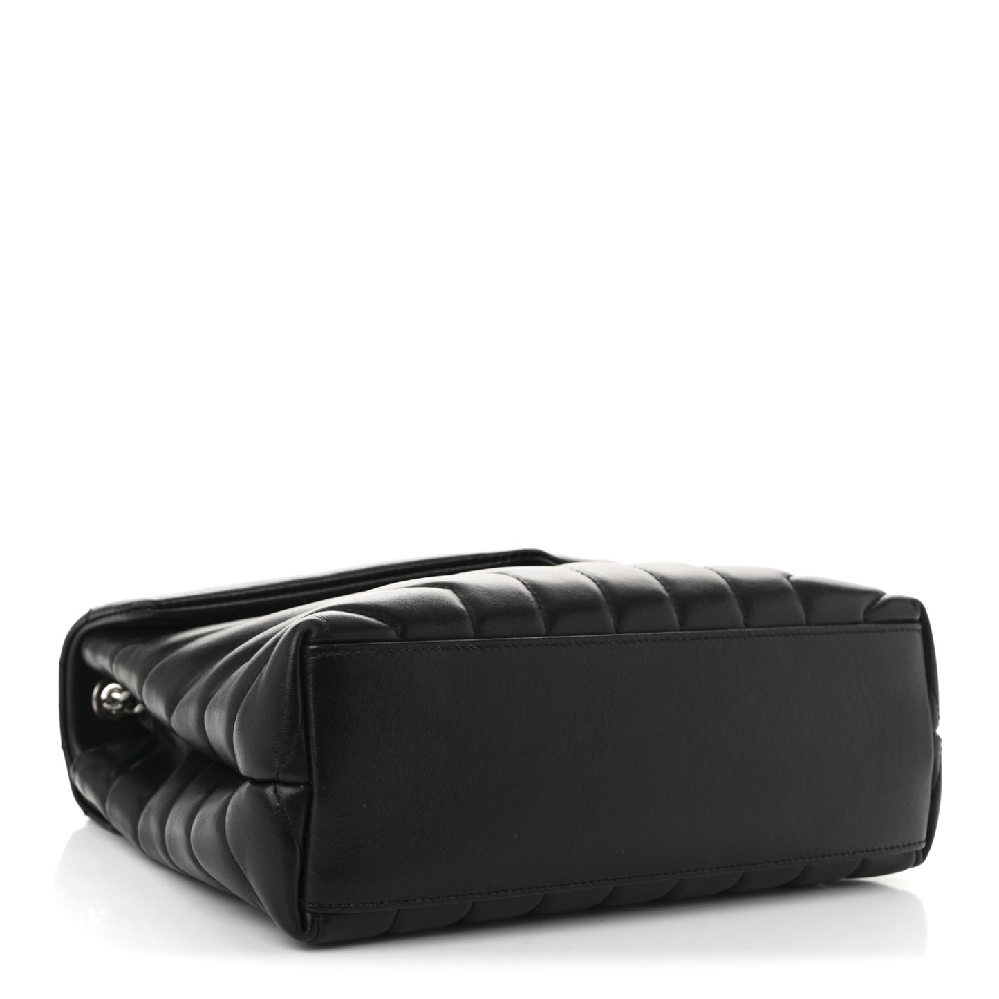 Calfskin Y Quilted Monogram Small Loulou Chain Satchel Black