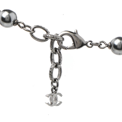 Chanel Ruthenium Pearl Beaded CC Long Necklace Black 6 of 6