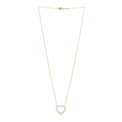 Tiffany 18K Yellow Gold Diamond Heart Pendant Necklace 3 of 5