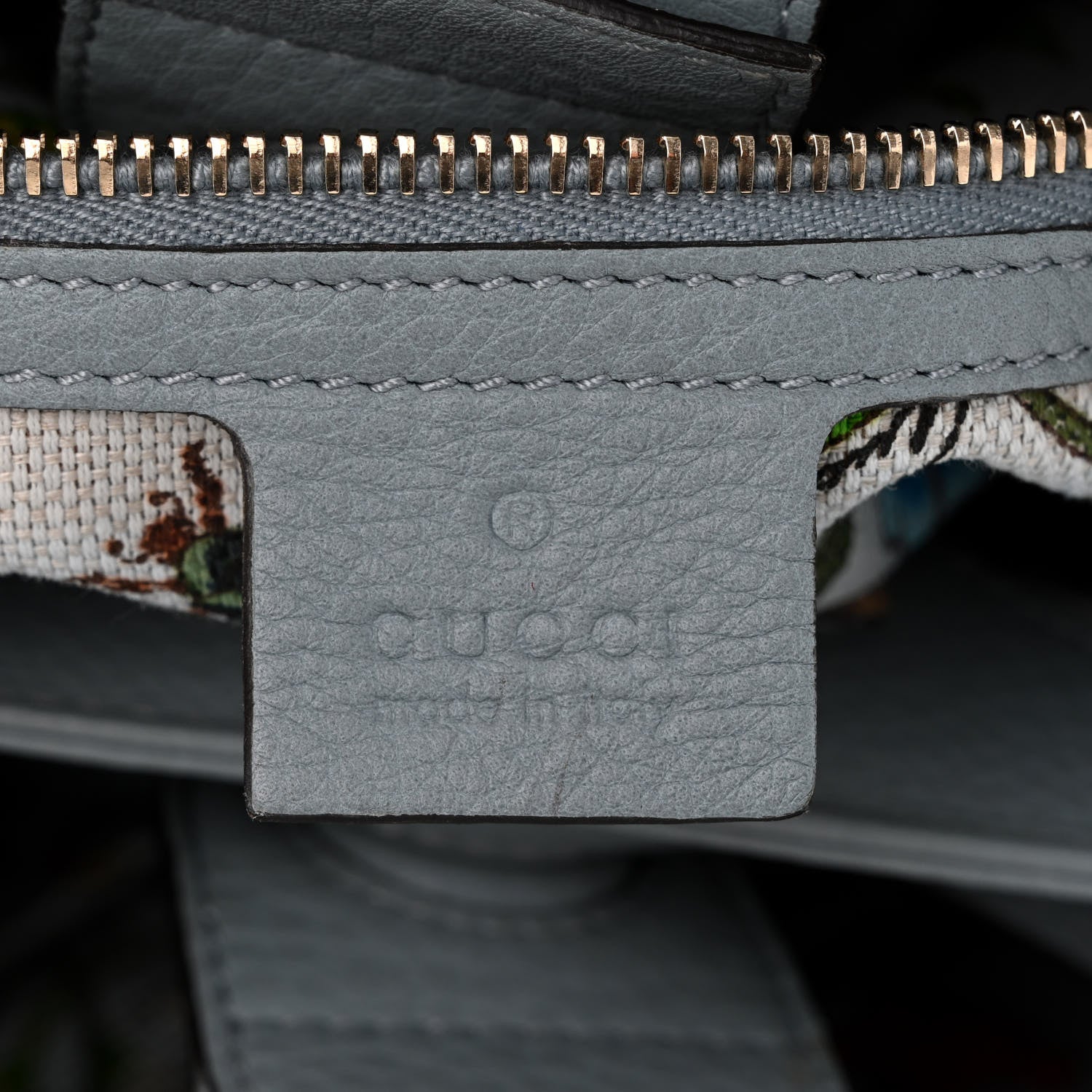 Gucci Calfskin Small Bamboo Shopper Tote Light Blue 6 of 10
