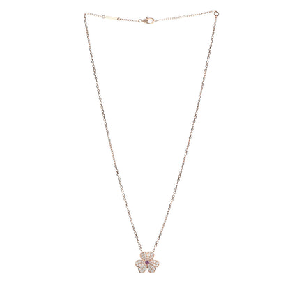 Van Cleef & Arpels 18K Rose Gold Diamond Pink Sapphire Small Frivole Pendant Necklace 3 of 8