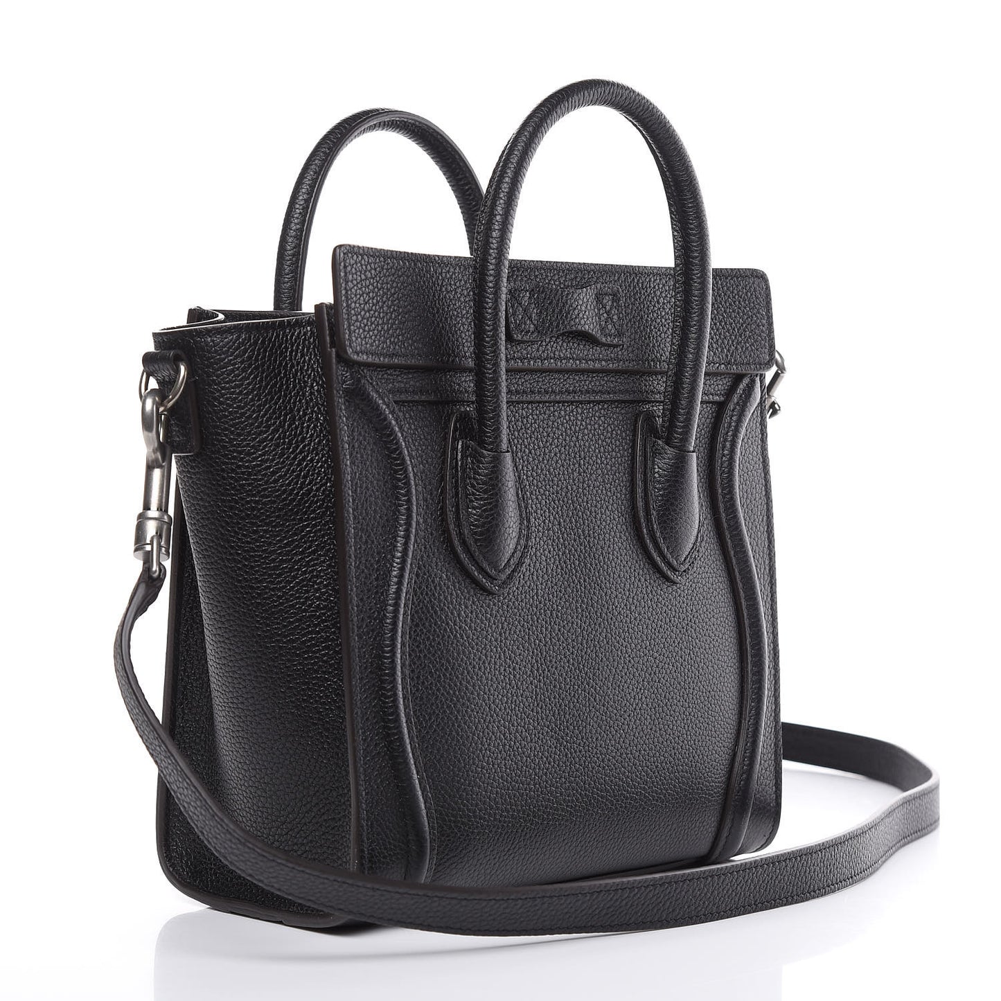 Drummed Calfskin Nano Luggage Black