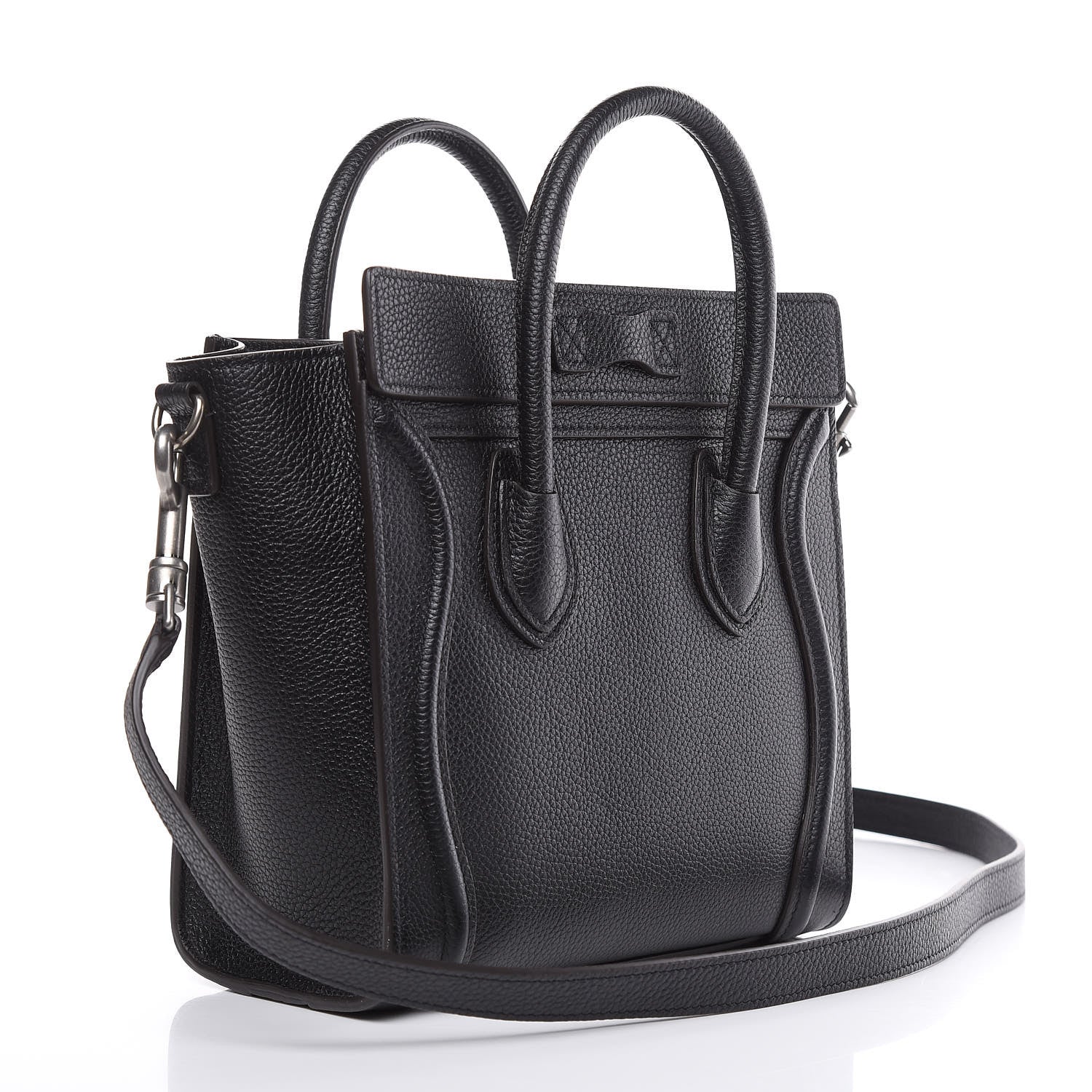 Celine Drummed Calfskin Nano Luggage Black 3 of 11
