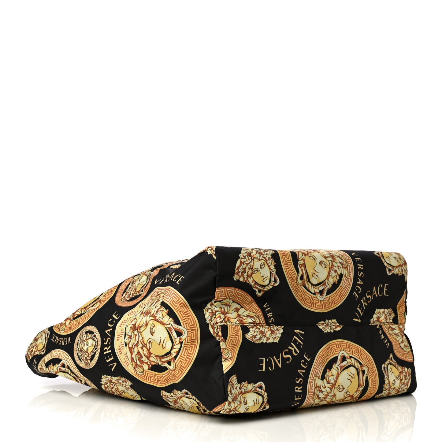 Nylon Medusa Print Tote Black