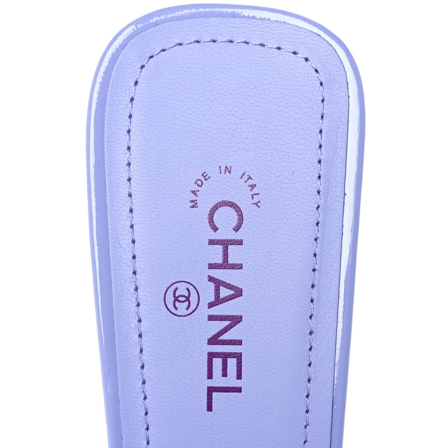 Chanel Patent Calfskin CC Mules 36 Light Purple Dark Purple 7 of 9