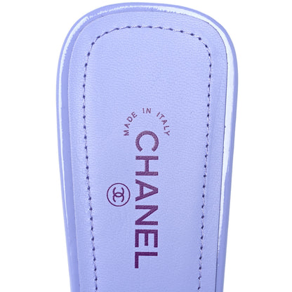 Chanel Patent Calfskin CC Mules 36 Light Purple Dark Purple 7 of 9