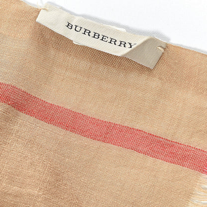 Burberry Cotton Silk Wool Check Bandana Scarf Camel 3 of 4