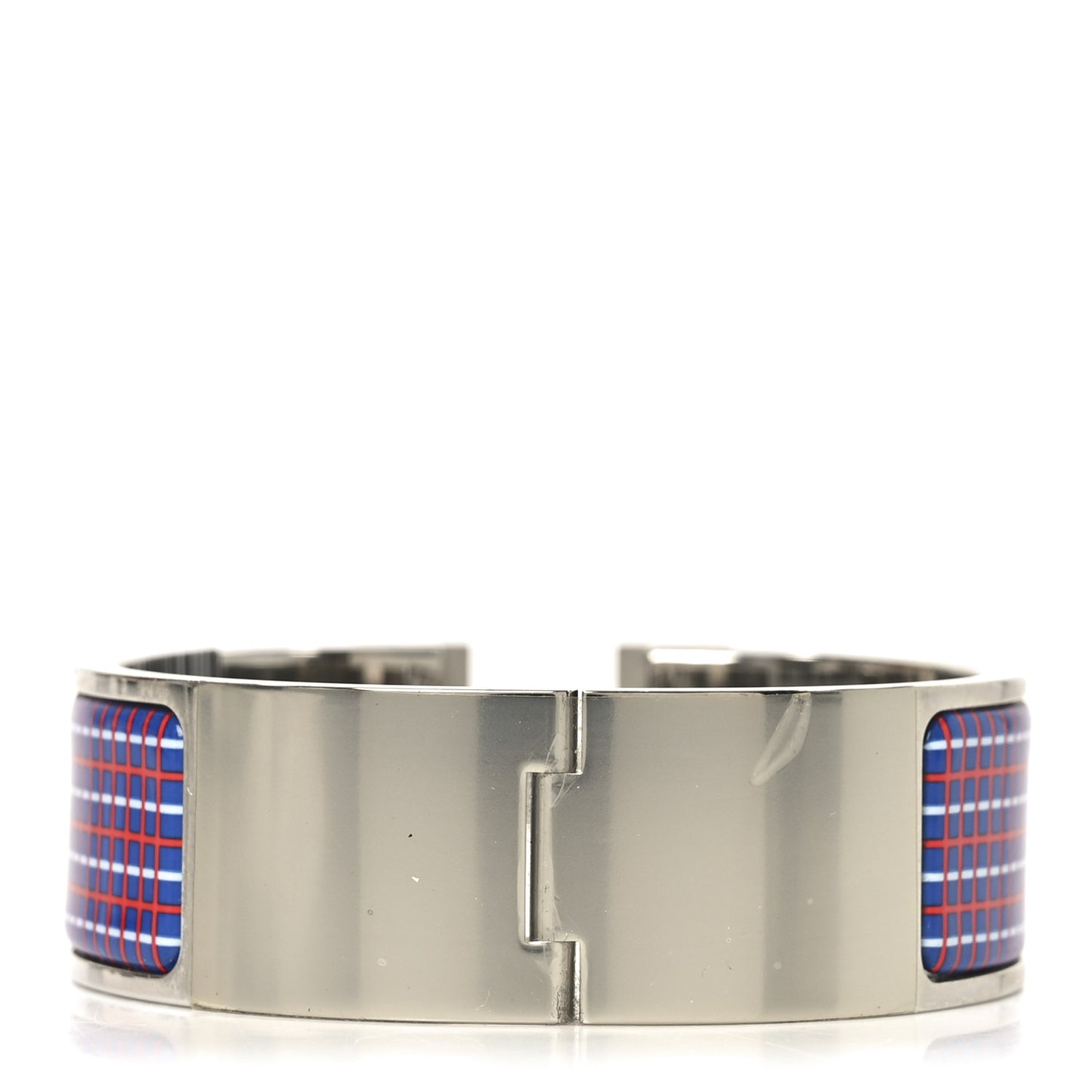 Enamel Printed Tartan Wide Click Clac H Bracelet PM Drapeaux