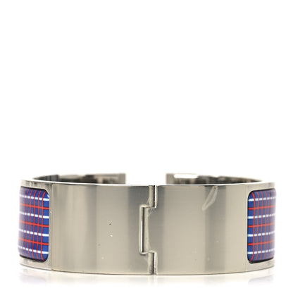 Hermes Enamel Printed Tartan Wide Click Clac H Bracelet PM Drapeaux 3 of 4