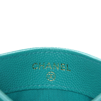Chanel Caviar Quilted Card Holder Turquoise 6 of 8