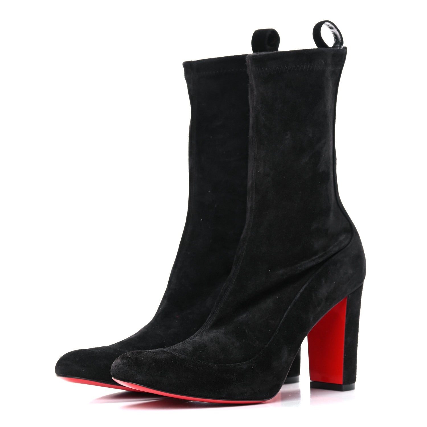 Christian Louboutin Veau Velours Stretch Gena 85 Bootie 37 Black 3 of 11