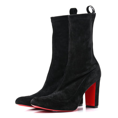 Christian Louboutin Veau Velours Stretch Gena 85 Bootie 37 Black 3 of 11