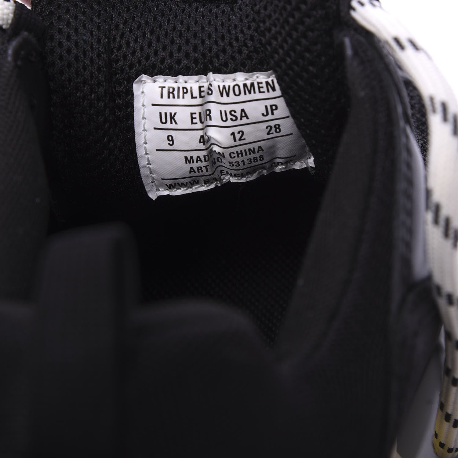 Balenciaga Fabric Mesh Womens Triple S Sneakers 42 Black Yellow 8 of 9