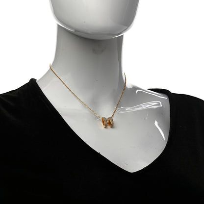 Hermes Lacquered Gold Pop H Pendant Necklace Marron Glace 2 of 7