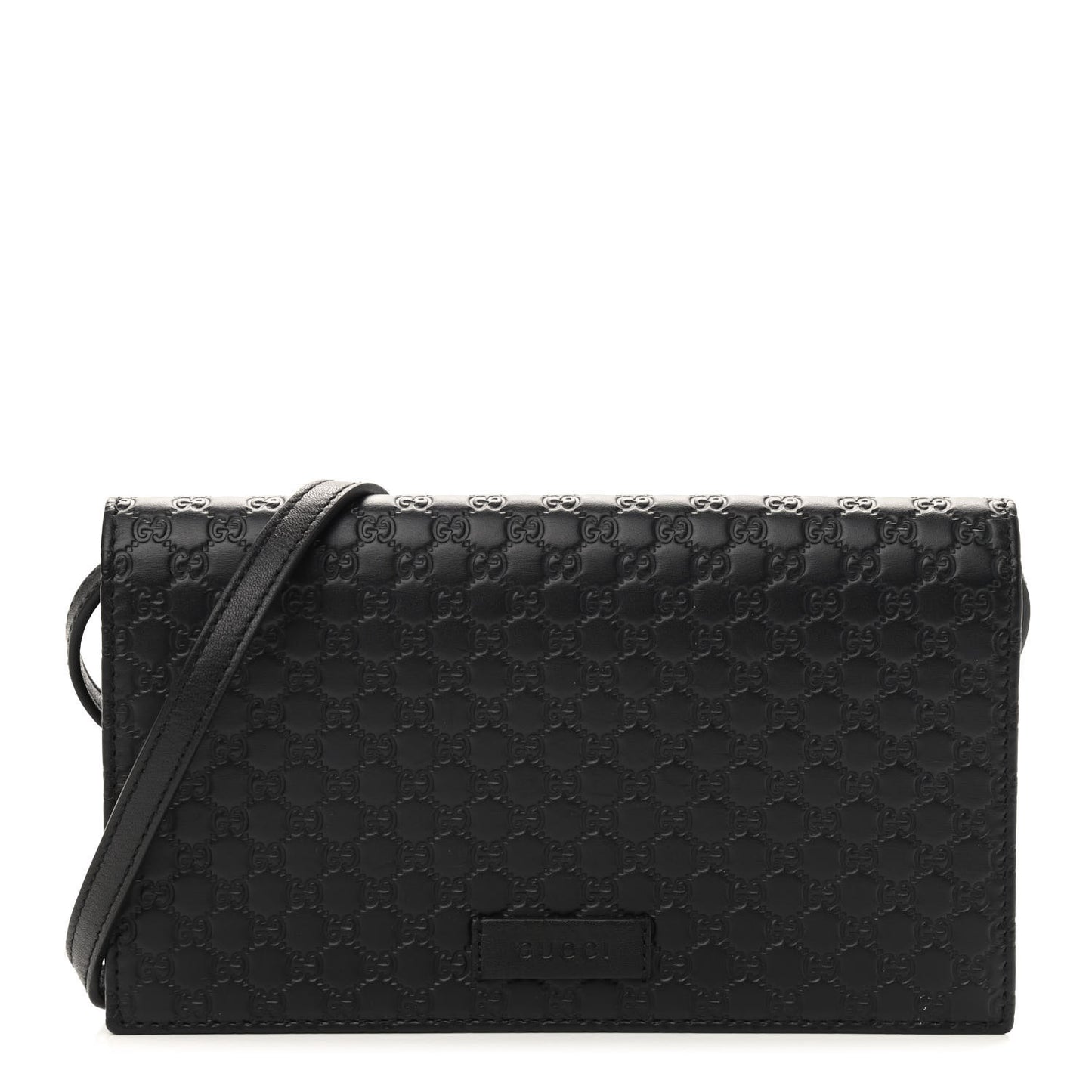 Microguccissima Crossbody Wallet Black