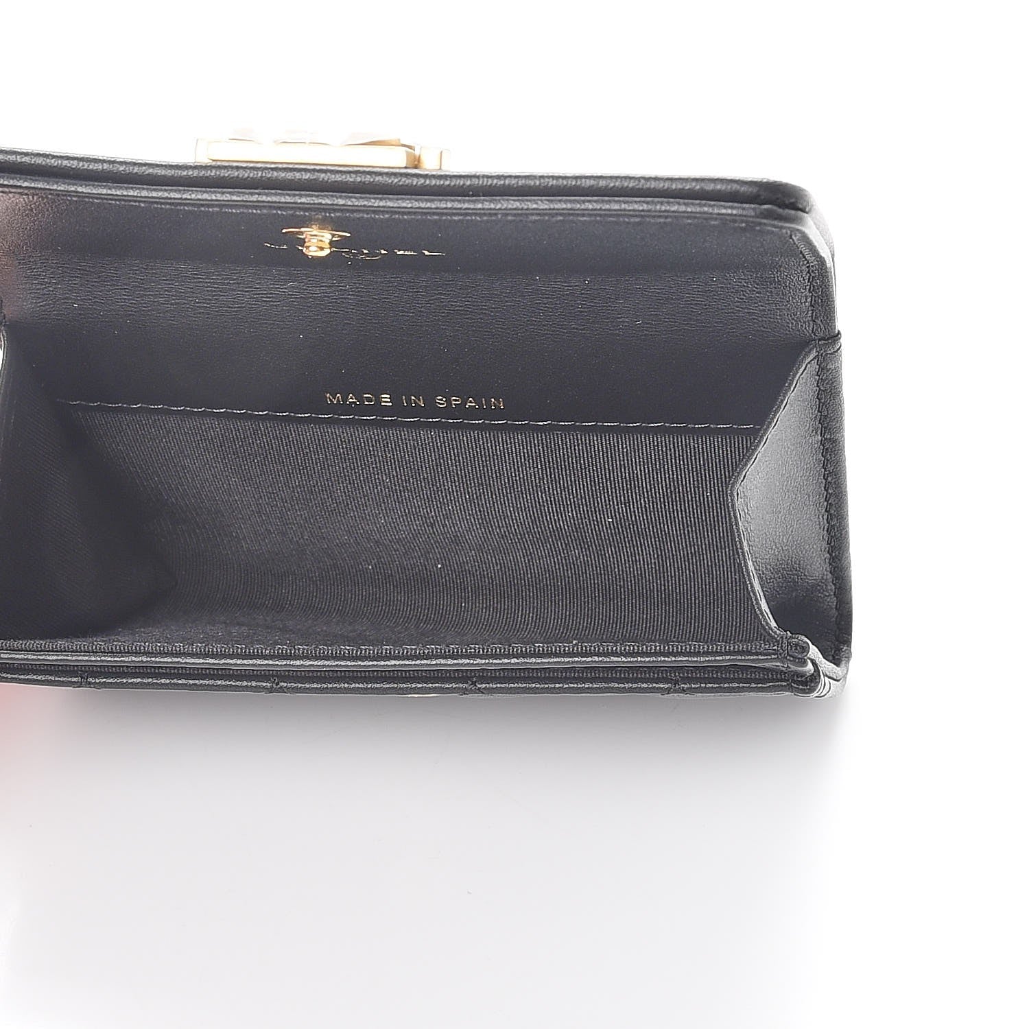 Chanel Lambskin Quilted Boy Card Holder Wallet Black 5 of 9