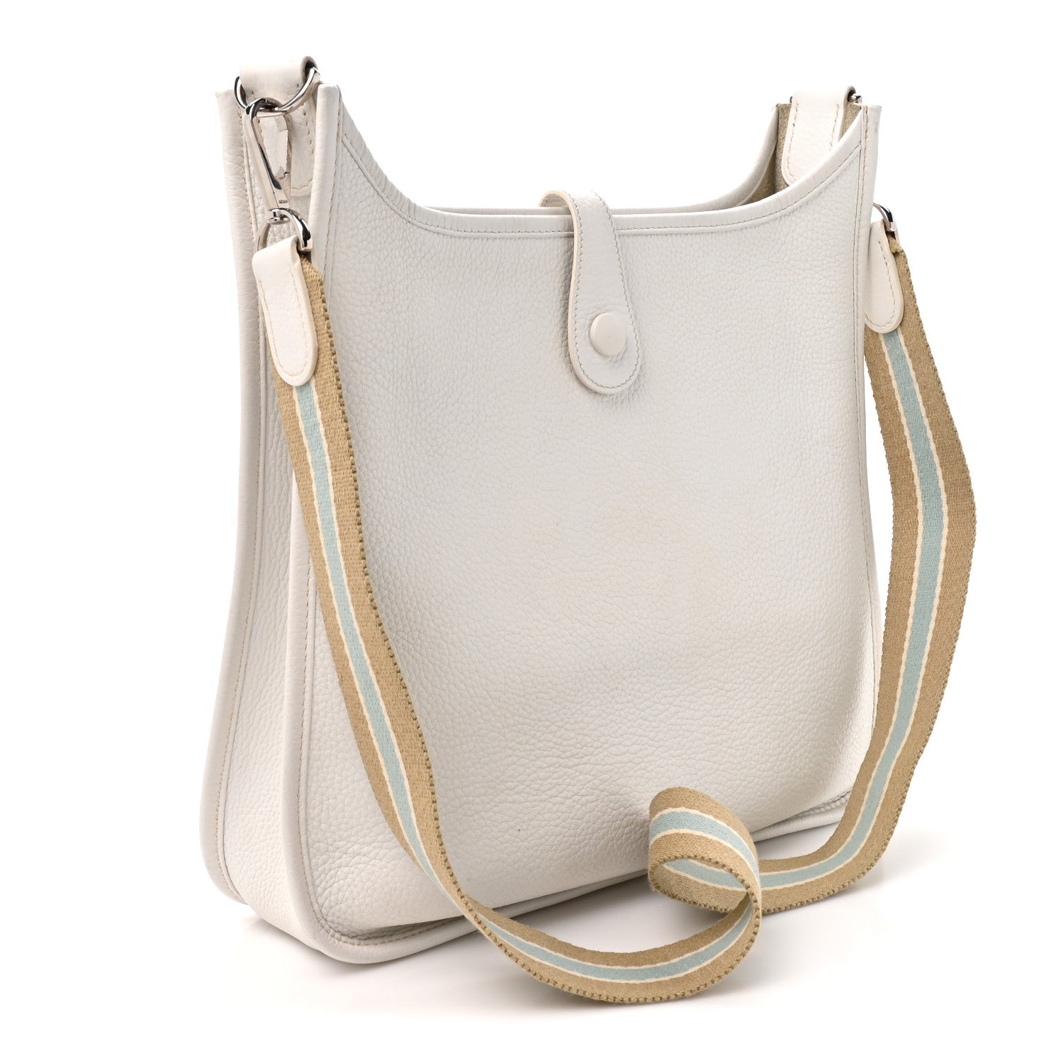 Hermes Taurillon Clemence Amazone Evelyne II PM White 3 of 11